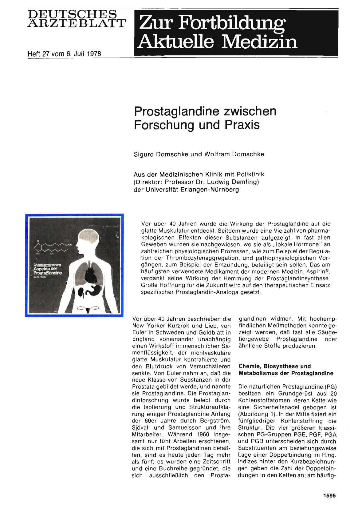 Vorschauseite 1: Prostaglandine zwischen Forschung und Praxis