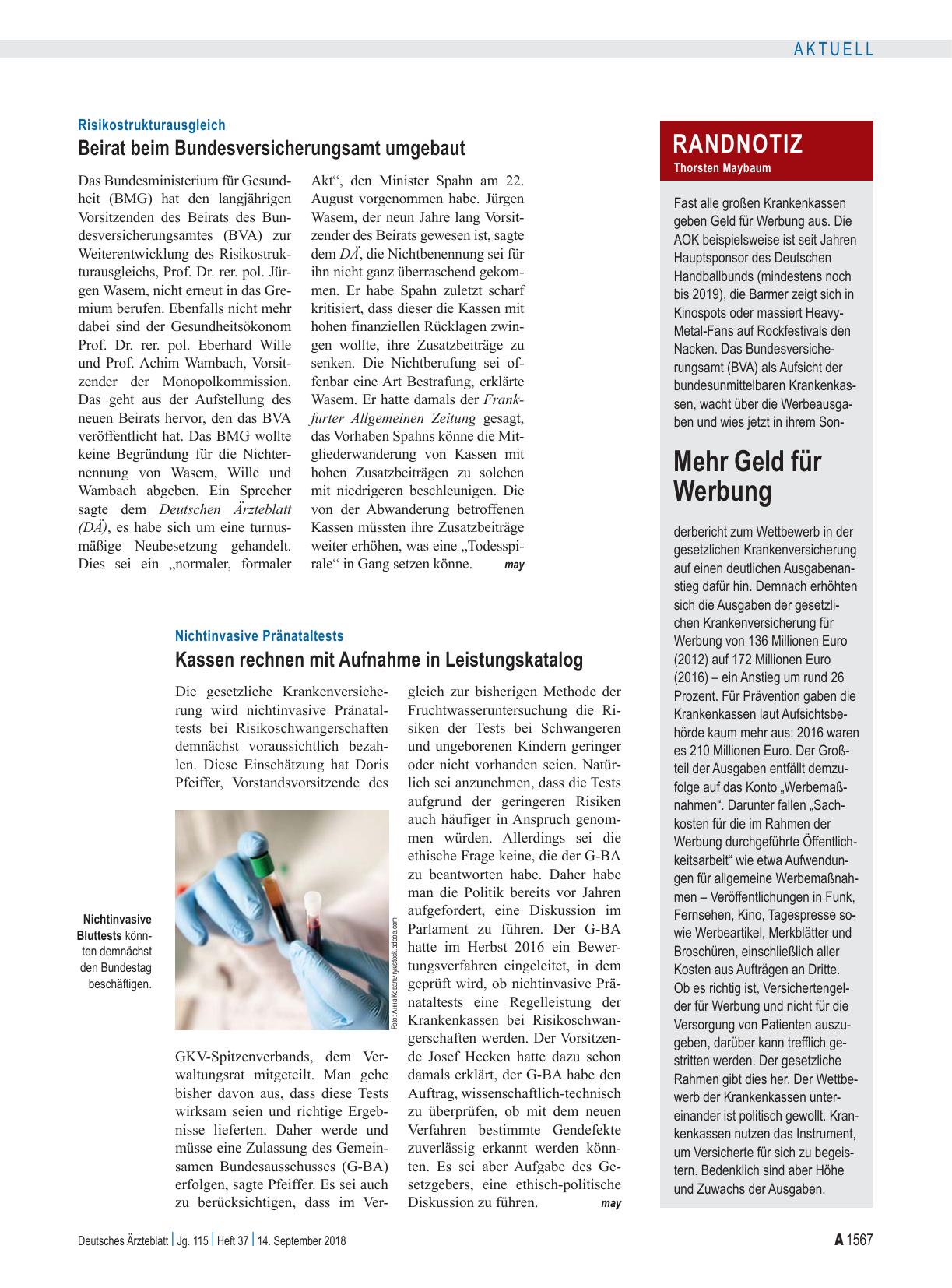 Vorschauseite 1: Randnotiz: Mehr Geld für Werbung