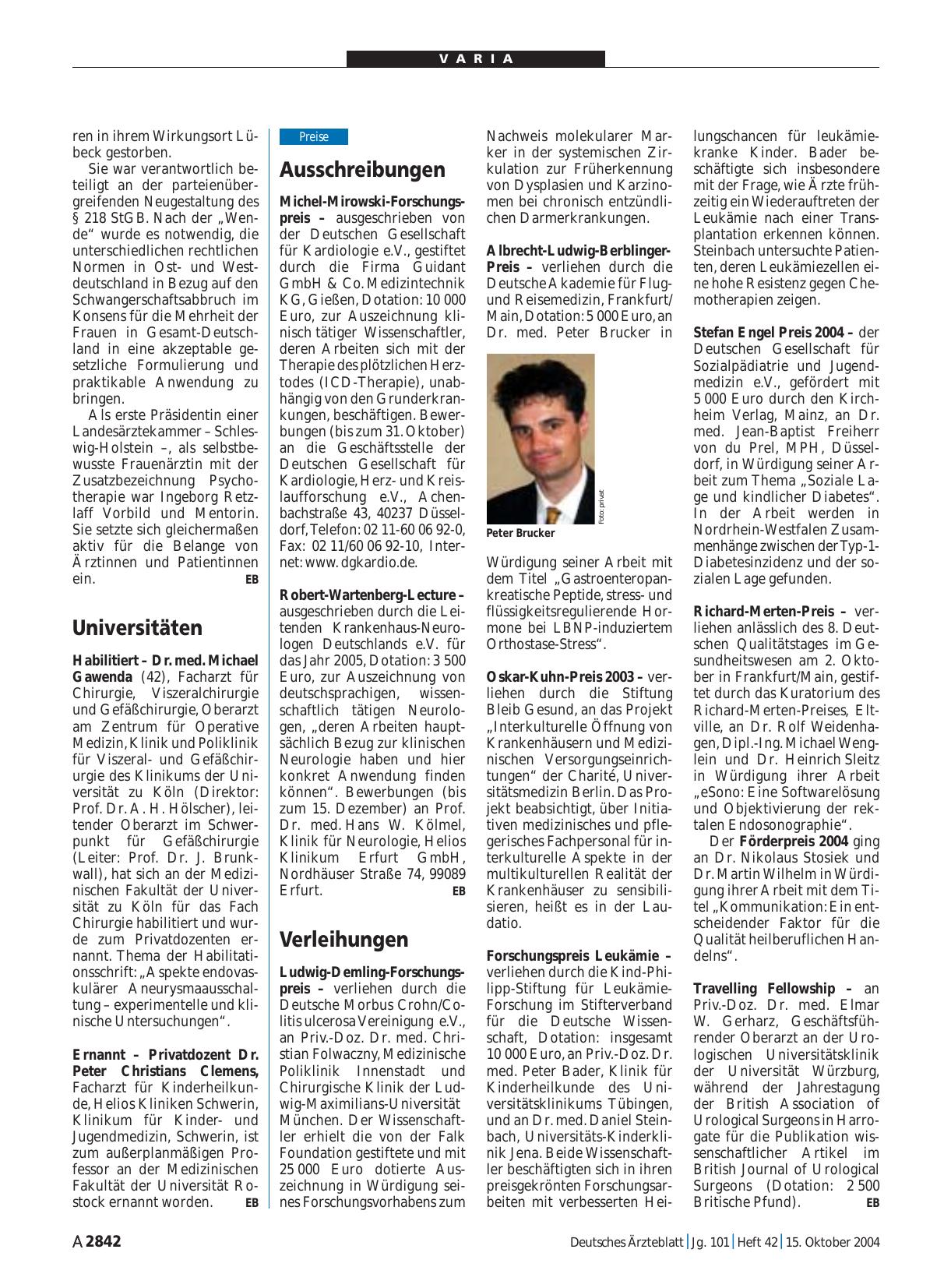 Vorschauseite 1: Ausschreibungen