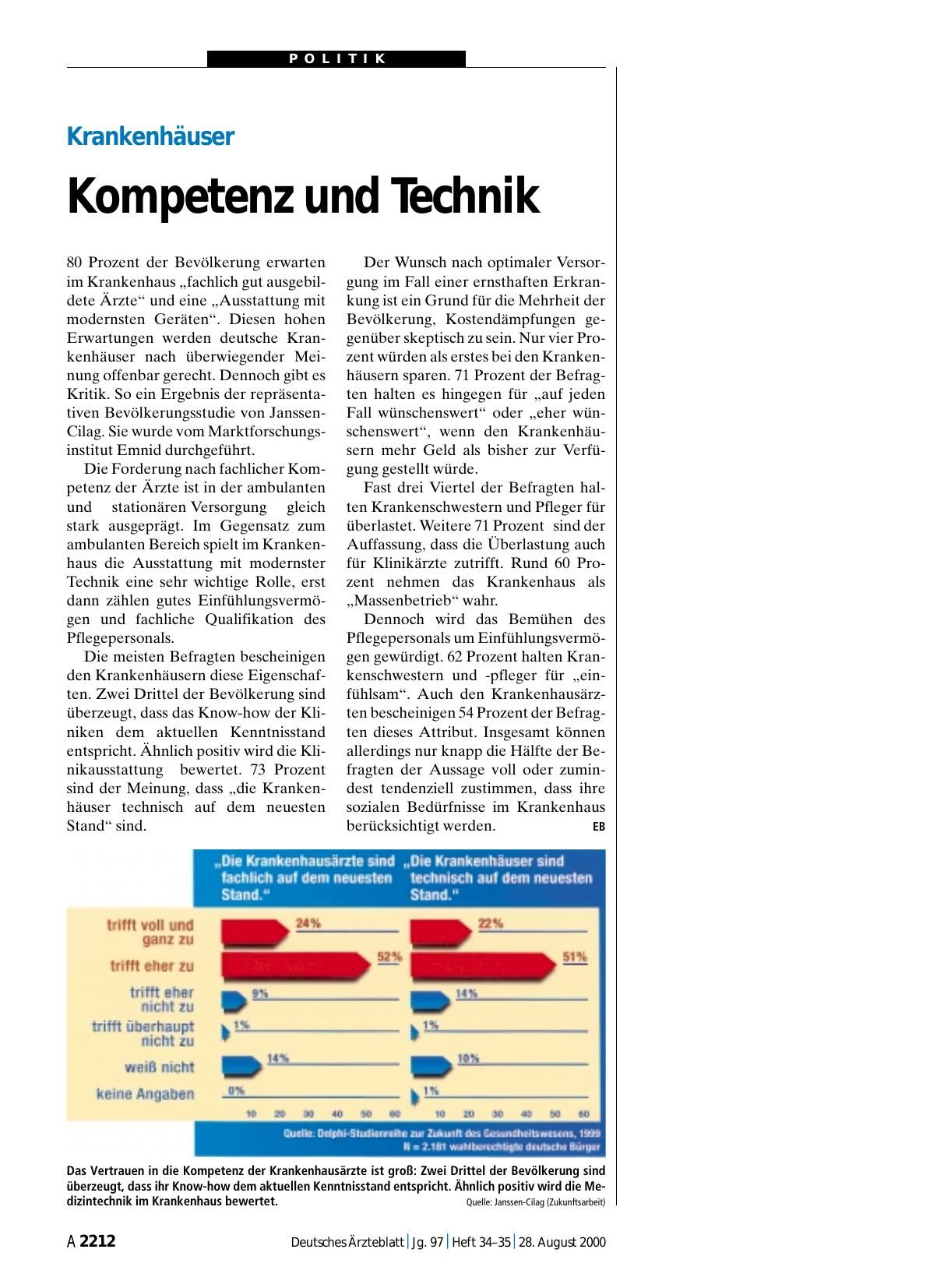 Vorschauseite 1: Krankenhäuser: Kompetenz und Technik