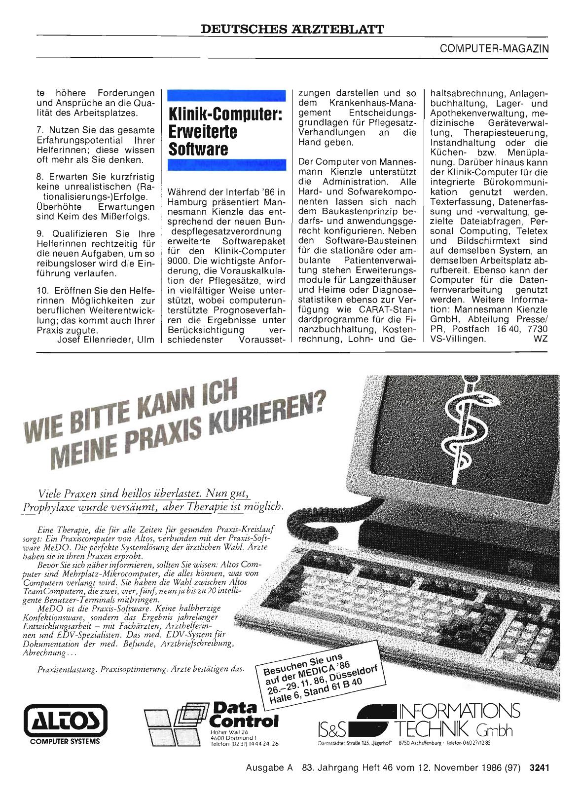 Vorschauseite 1: Klinik-Computer: Erweiterte Software