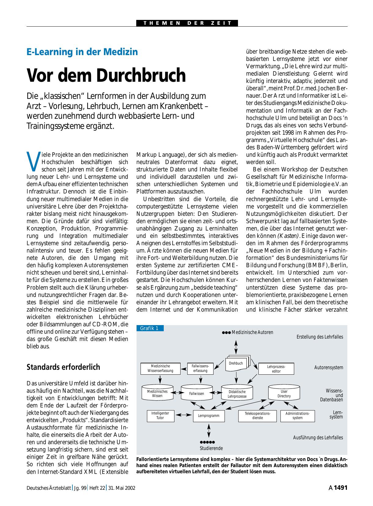 Vorschauseite 1: E-Learning in der Medizin: Vor dem Durchbruch