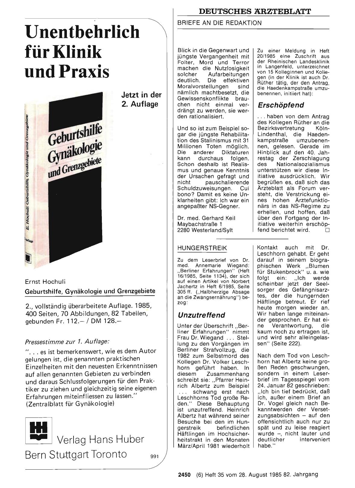 Vorschauseite 1: HUNGERSTREIK: Unzutreffend