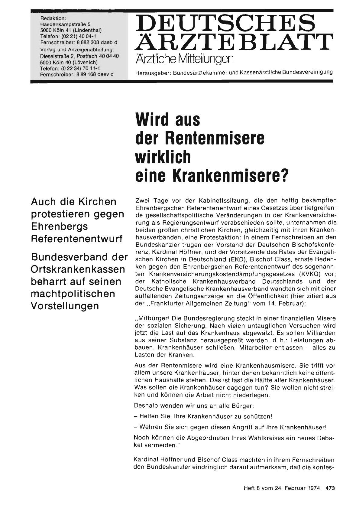 Vorschauseite 1: Wird aus der Rentenmisere wirklich eine Krankenmisere?