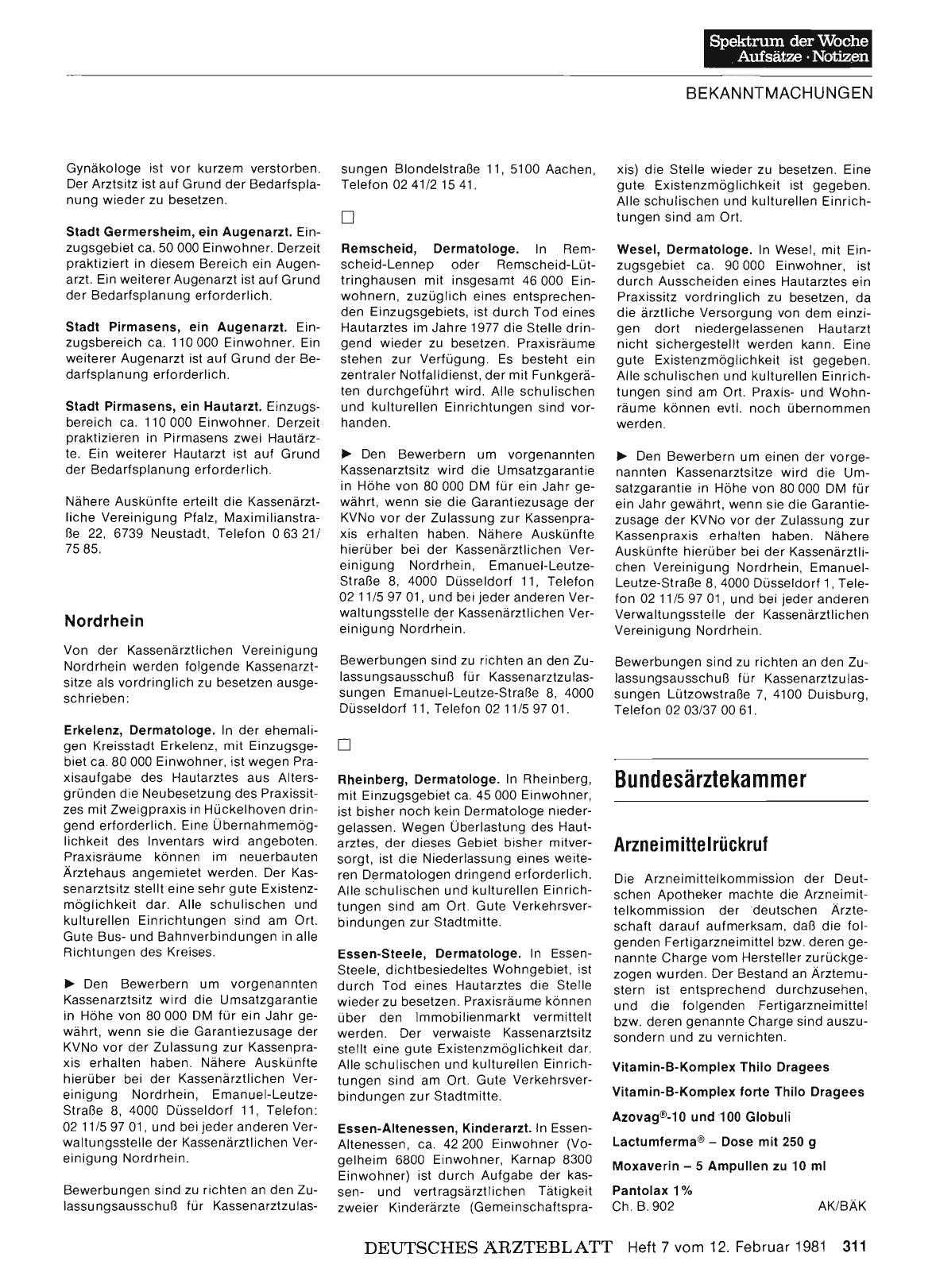 Vorschauseite 1: Bundesärztekammer