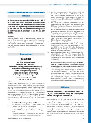 Vorschauseite 1: Mitteilungen: Aufhebung der Vorbehalte zu den Beschlüssen aus der 130. , 135. , 138. bis 140. und 143. Sitzung des Bewertungsausschusses gemäß § 87 Abs. 1 Satz 1 SGB V