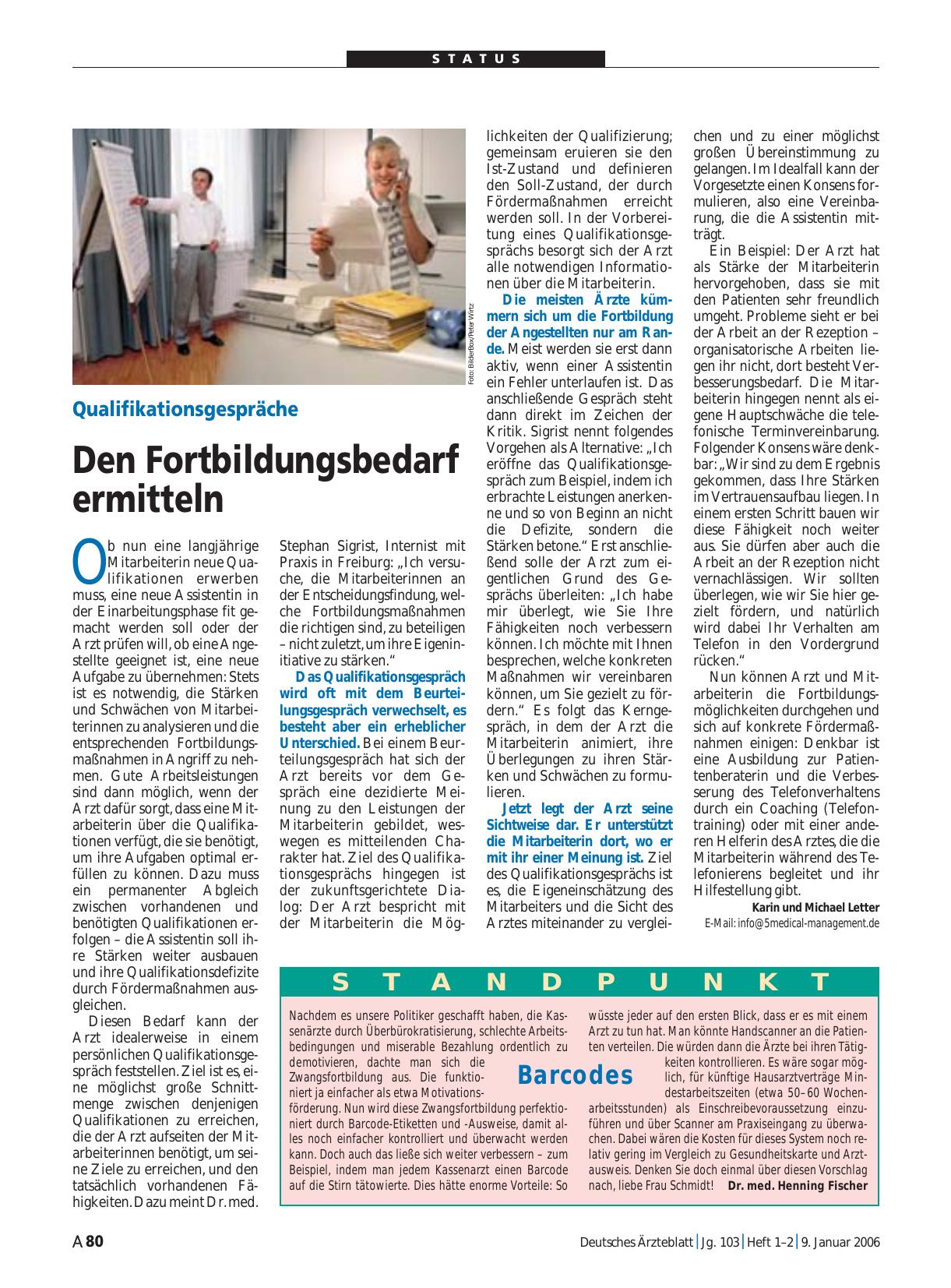 Vorschauseite 1: Standpunkt: Barcodes