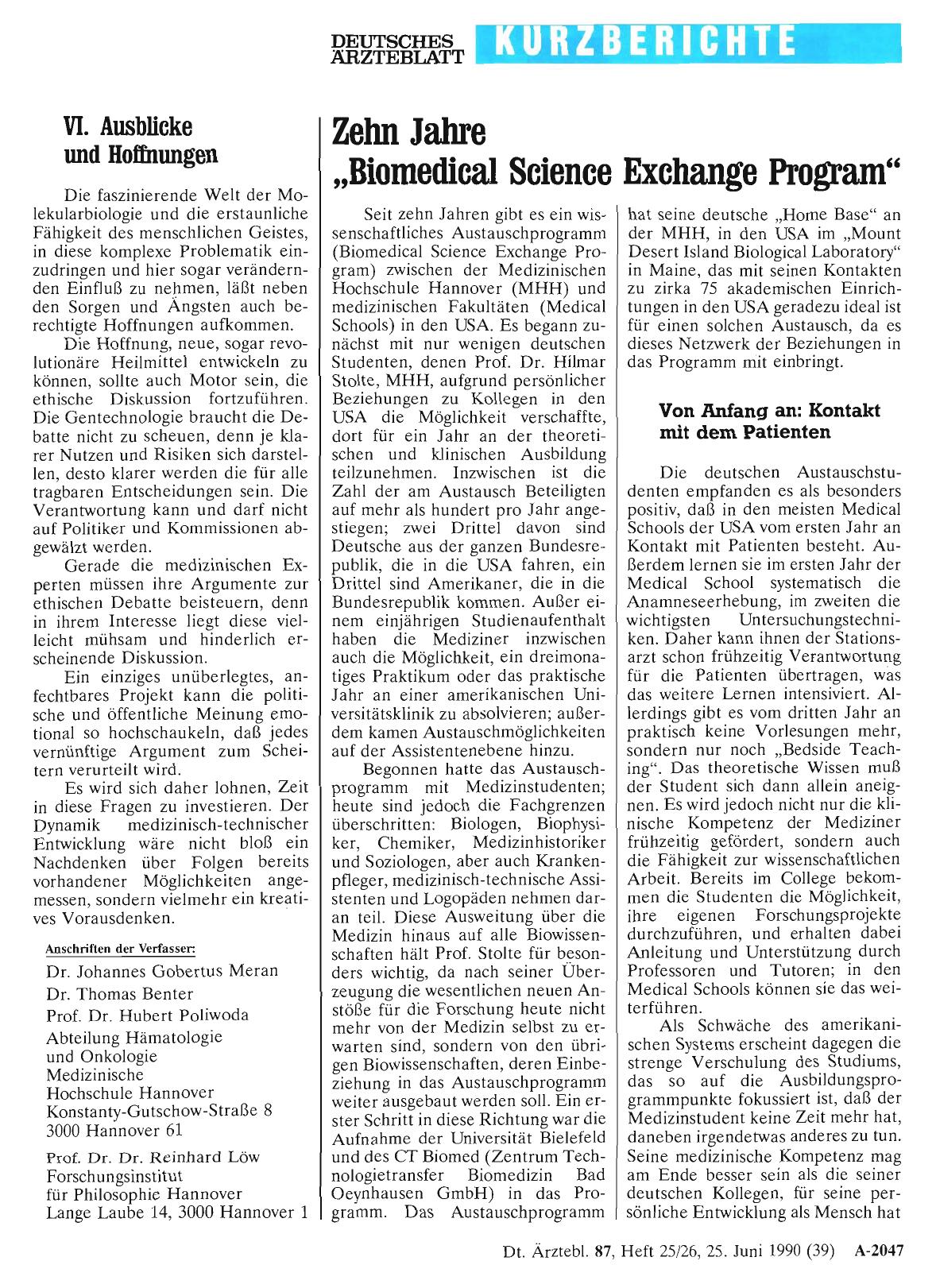 Vorschauseite 1: Zehn Jahre „Biomedical Science Exchange Program“