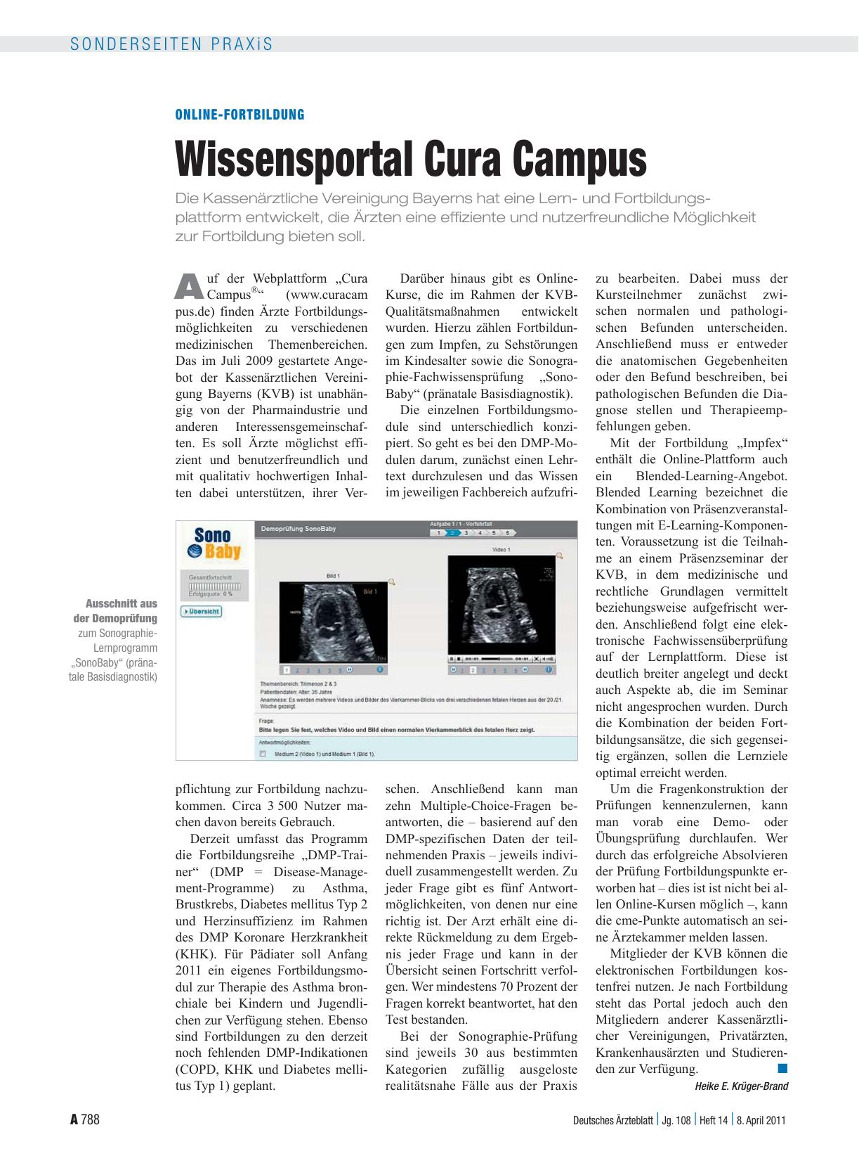 Vorschauseite 1: Online-Fortbildung: Wissensportal Cura Campus