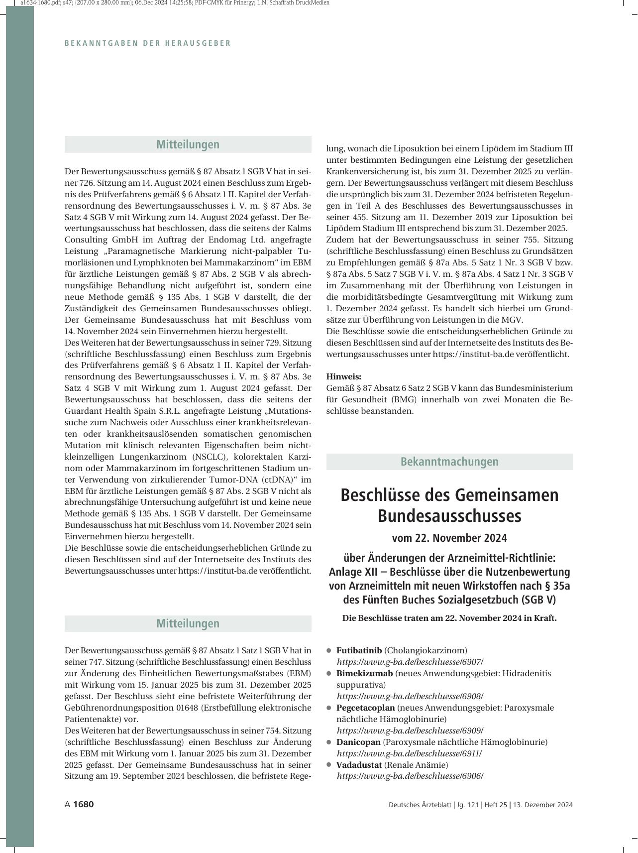 Vorschauseite 1: Mitteilungen