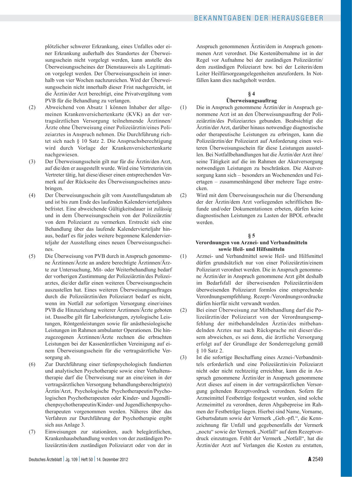 Vorschauseite 2: Vertrag zwischen der Bundesrepublik Deutschland, vertreten durch das Bundesministerium des Innern, Berlin, und der Kassenärztlichen Bundesvereinigung, – Körperschaft des öffentlic…