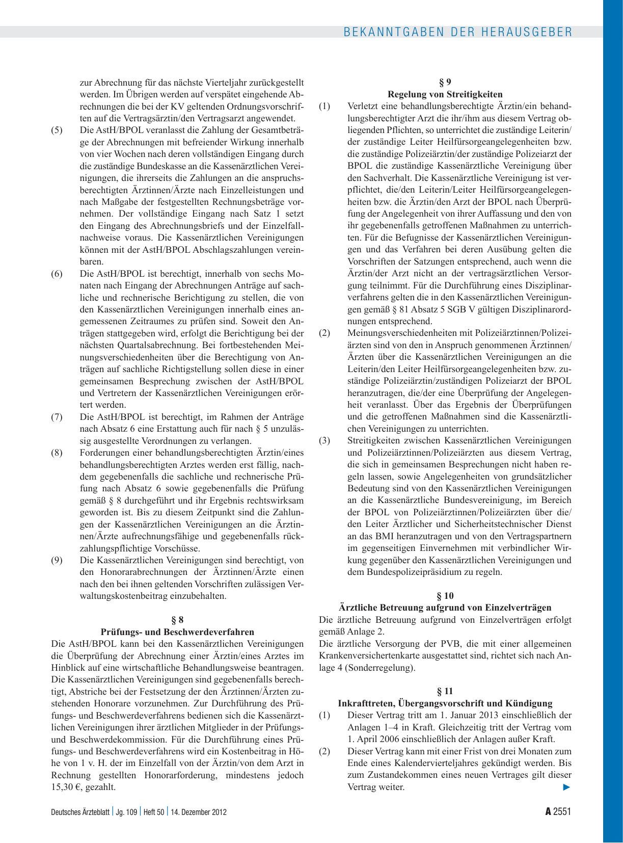 Vorschauseite 4: Vertrag zwischen der Bundesrepublik Deutschland, vertreten durch das Bundesministerium des Innern, Berlin, und der Kassenärztlichen Bundesvereinigung, – Körperschaft des öffentlic…
