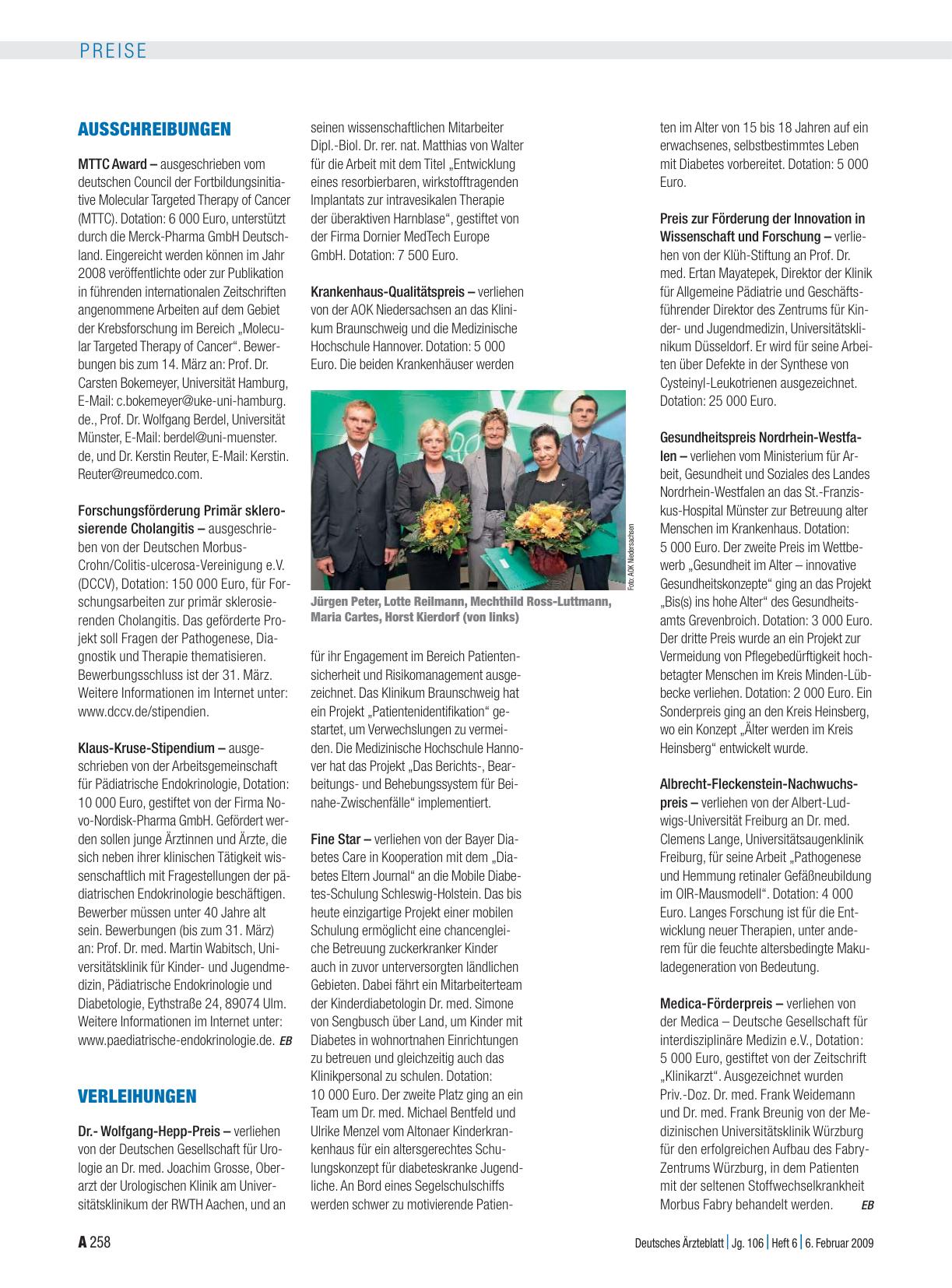 Vorschauseite 1: Ausschreibungen