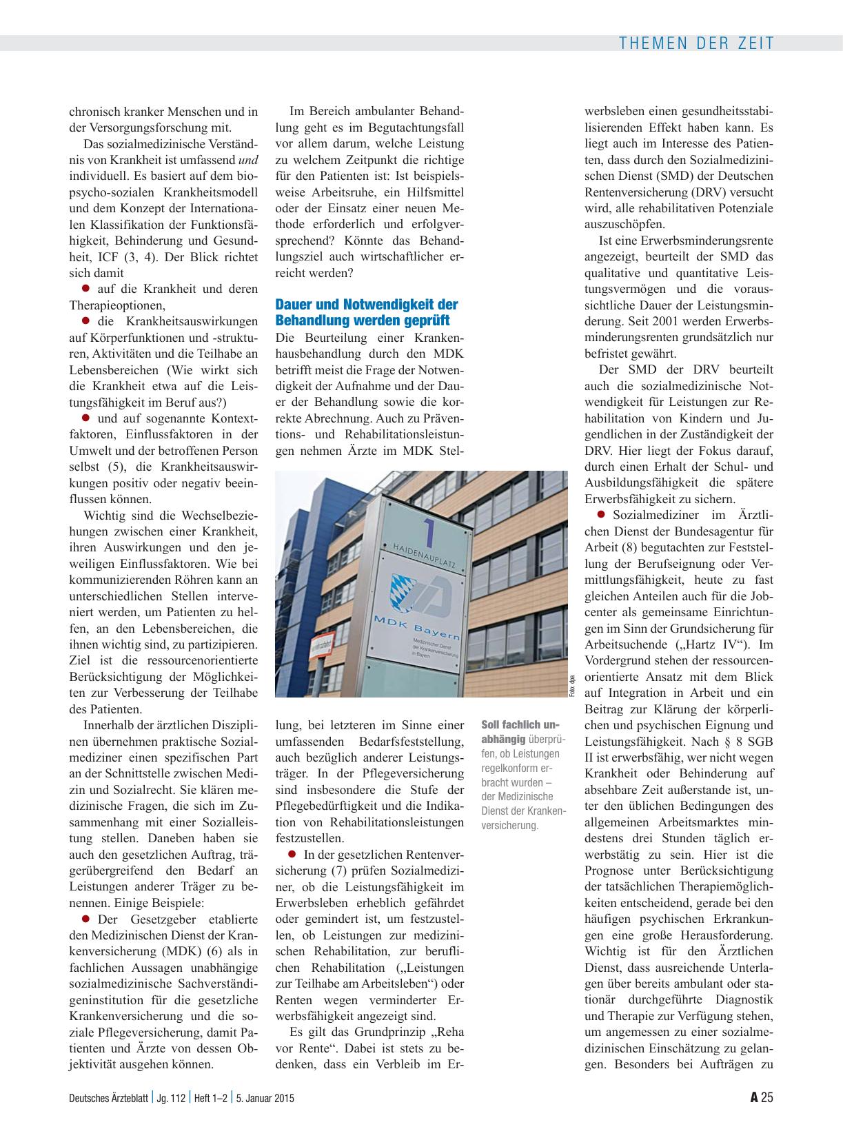 Vorschauseite 2: Sozialmedizin: Unabhängig und fair in der Beurteilung