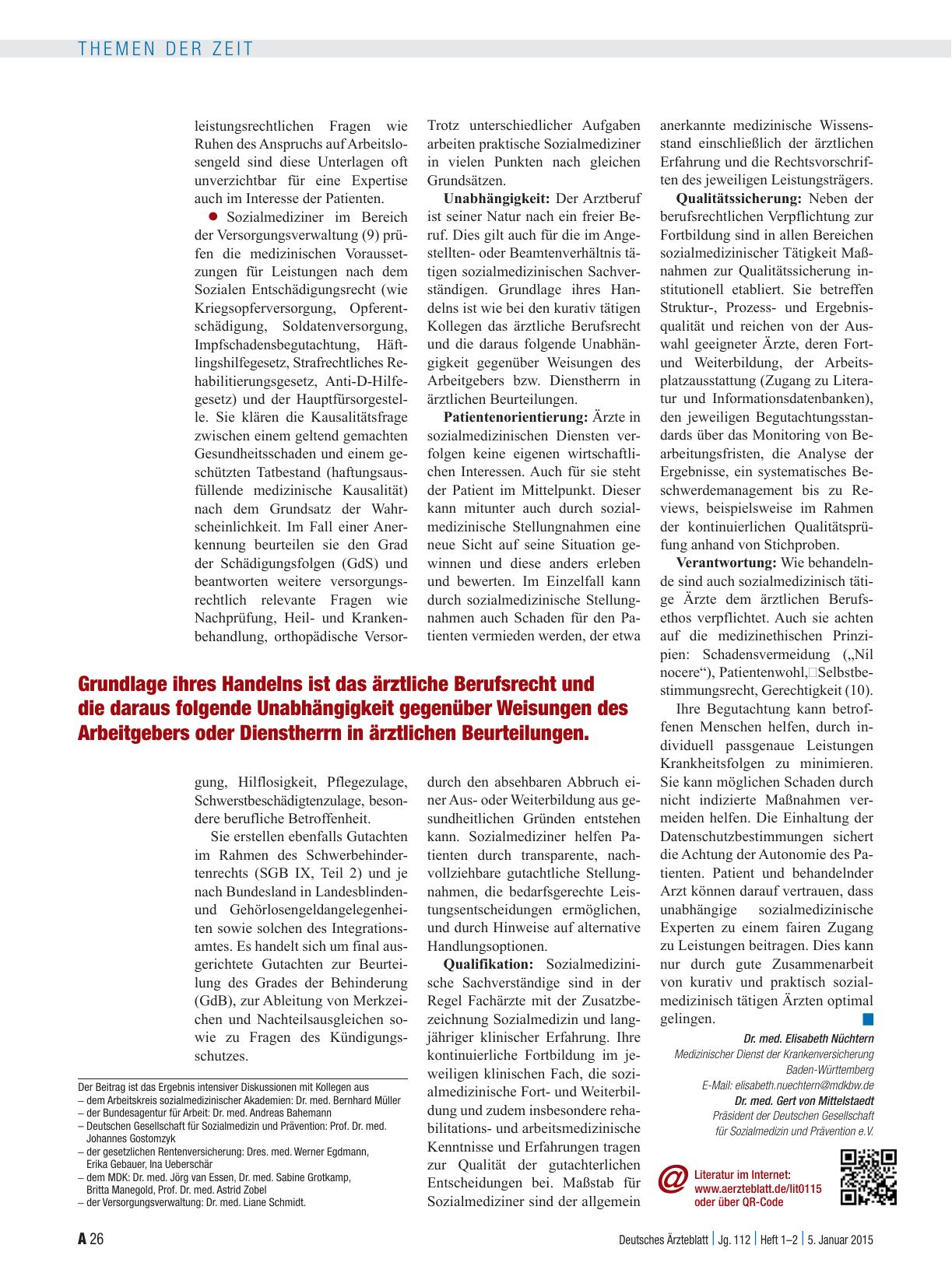 Vorschauseite 3: Sozialmedizin: Unabhängig und fair in der Beurteilung