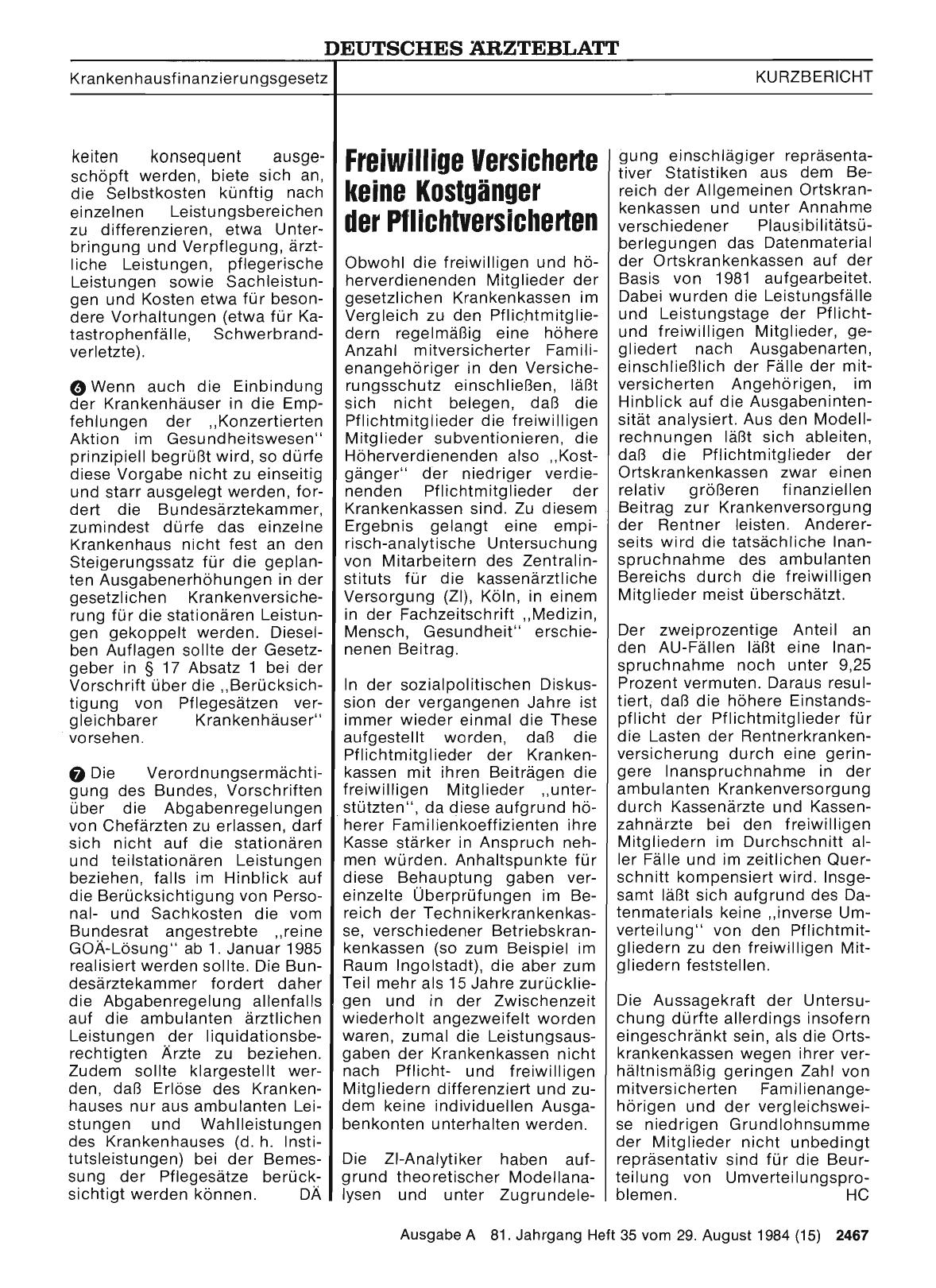 Vorschauseite 1: Freiwillige Versicherte keine Kostgänger der Pflichtversicherten