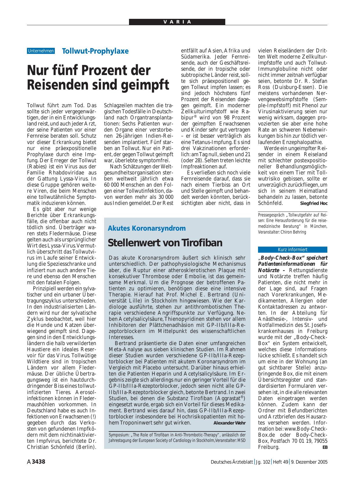 Vorschauseite 1: Kurz informiert