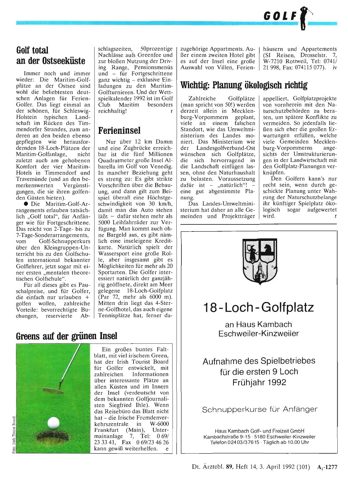 Vorschauseite 1: Greens auf der grünen Insel