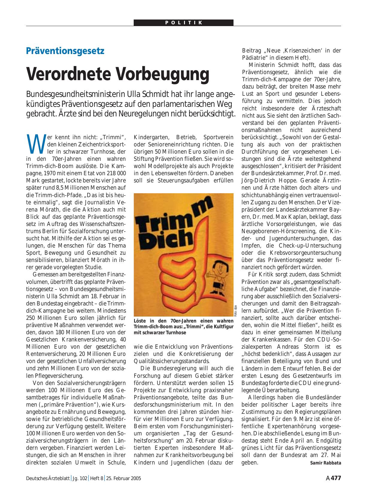 Vorschauseite 1: Präventionsgesetz: Verordnete Vorbeugung