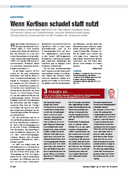 Vorschauseite 1: Gonarthrose: Wenn Kortison schadet statt nutzt