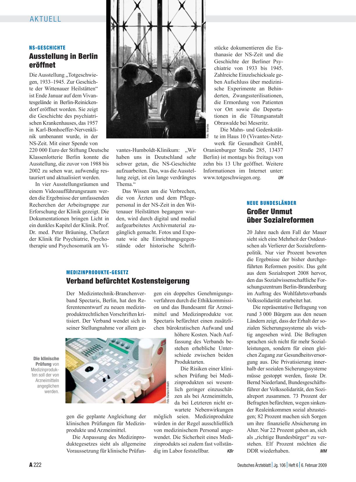Vorschauseite 1: Medizinprodukte-Gesetz: Verband befürchtet Kostensteigerung
