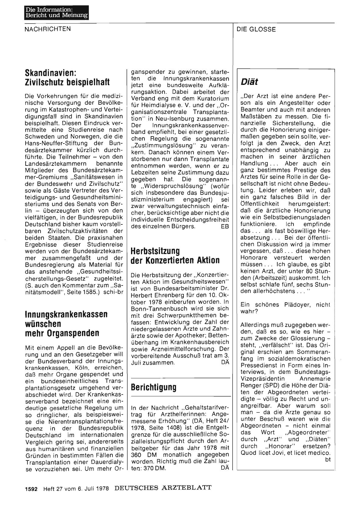 Vorschauseite 1: Bundesregierung zur Krebsgefahr durch Kontrazeptiva