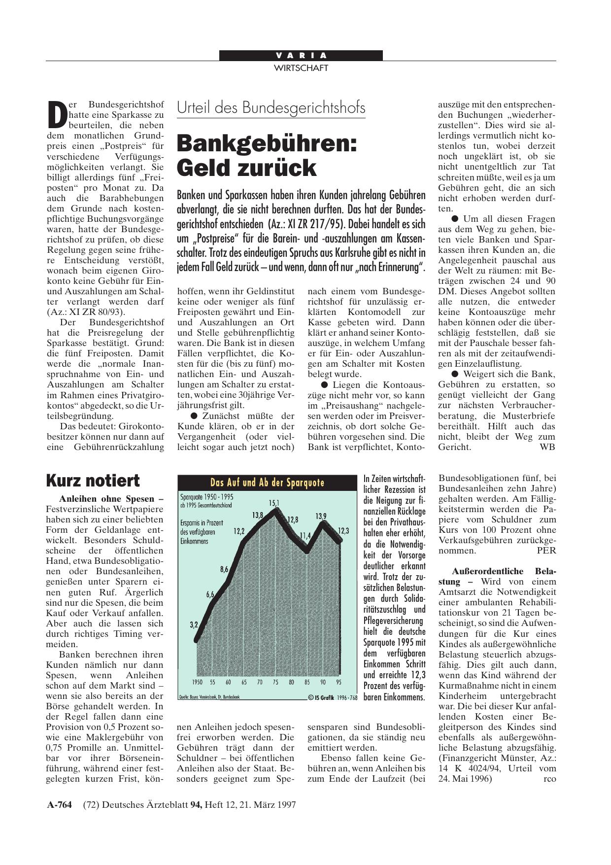 Vorschauseite 1: Urteil des Bundesgerichtshofs: Bankgebühren – Geld zurück