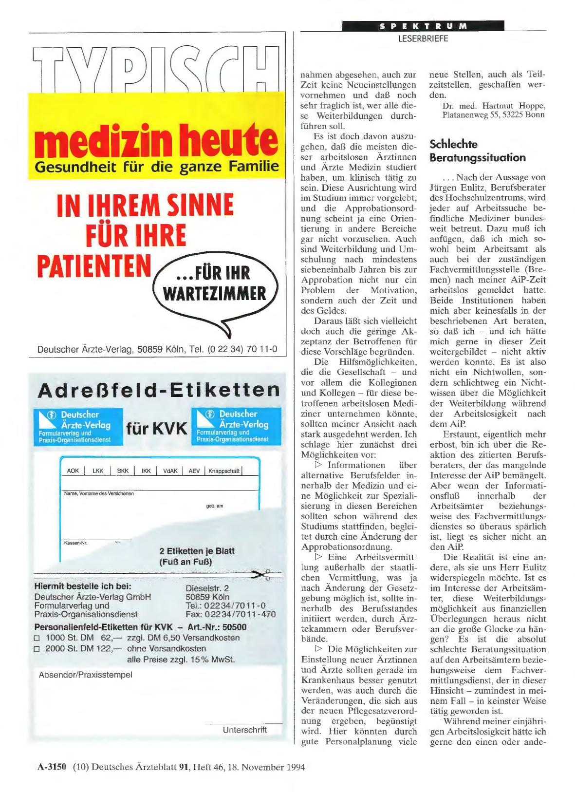 Vorschauseite 1: Arbeitsmarkt: Schlechte Beratungssituation