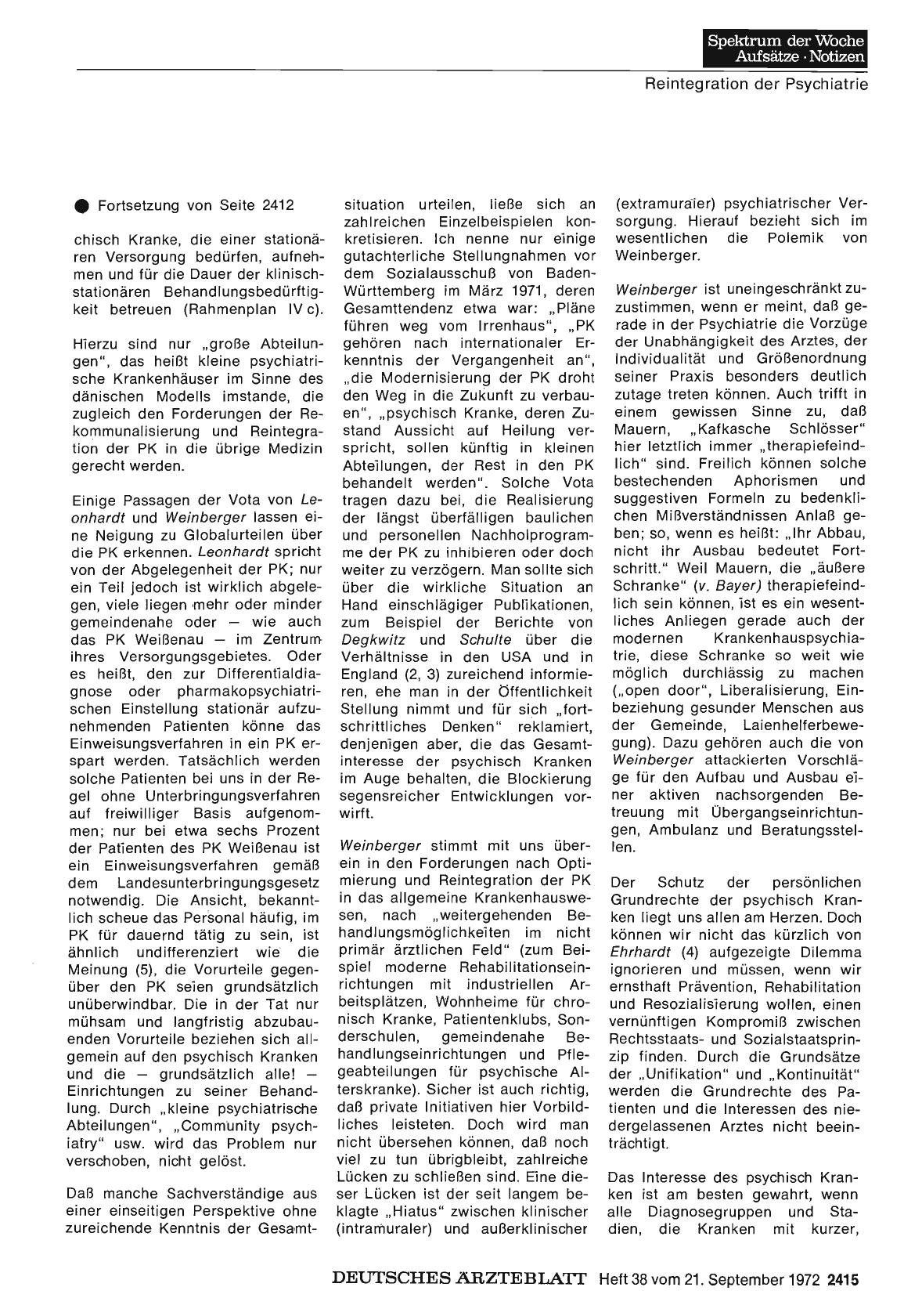 Vorschauseite 1: Reintegration der Psychiatrie in das allgemeine Krankenhauswesen: Schlußwort (Teil 2)