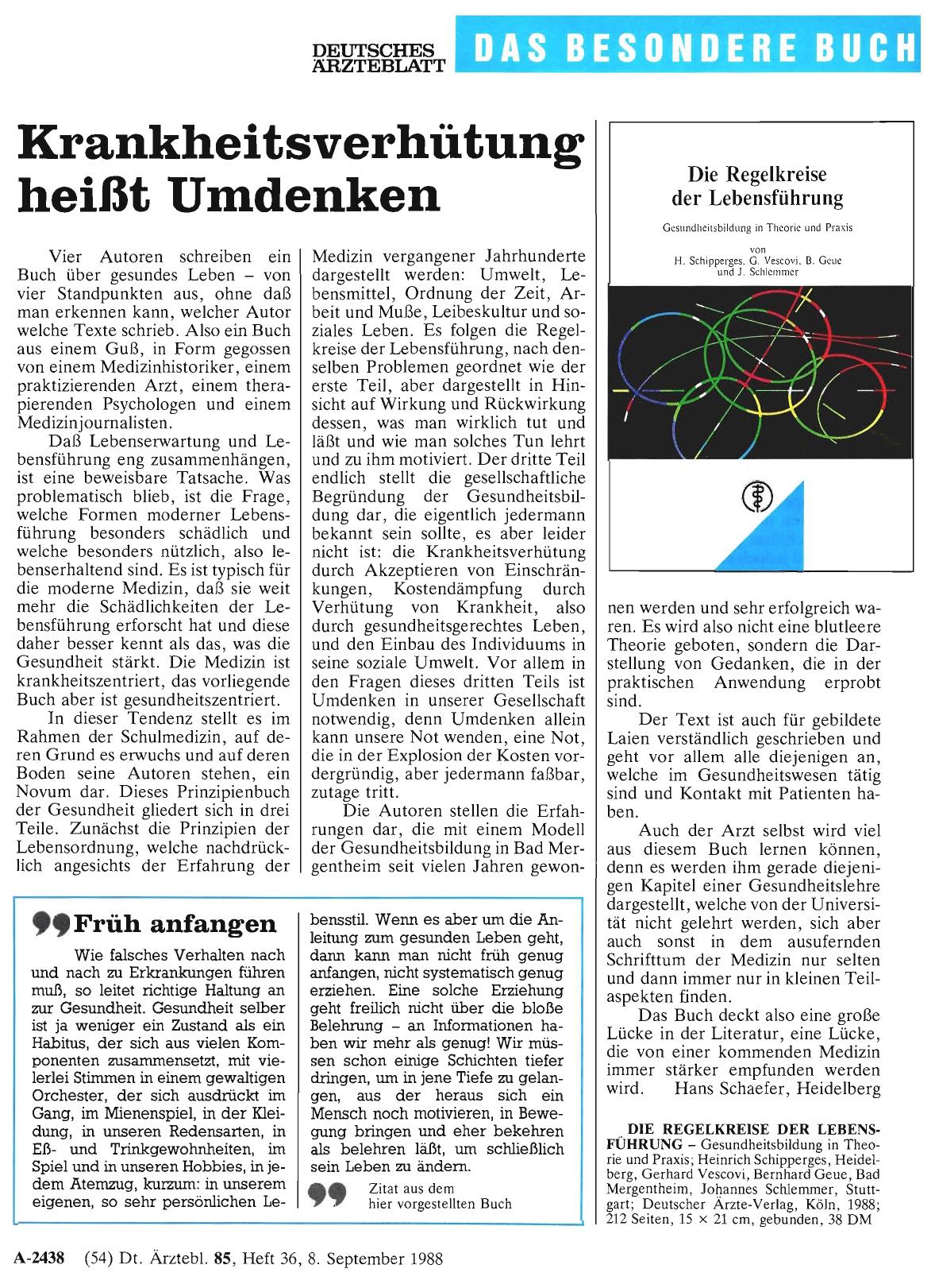 Vorschauseite 1: Krankheitsverhütung heißt Umdenken