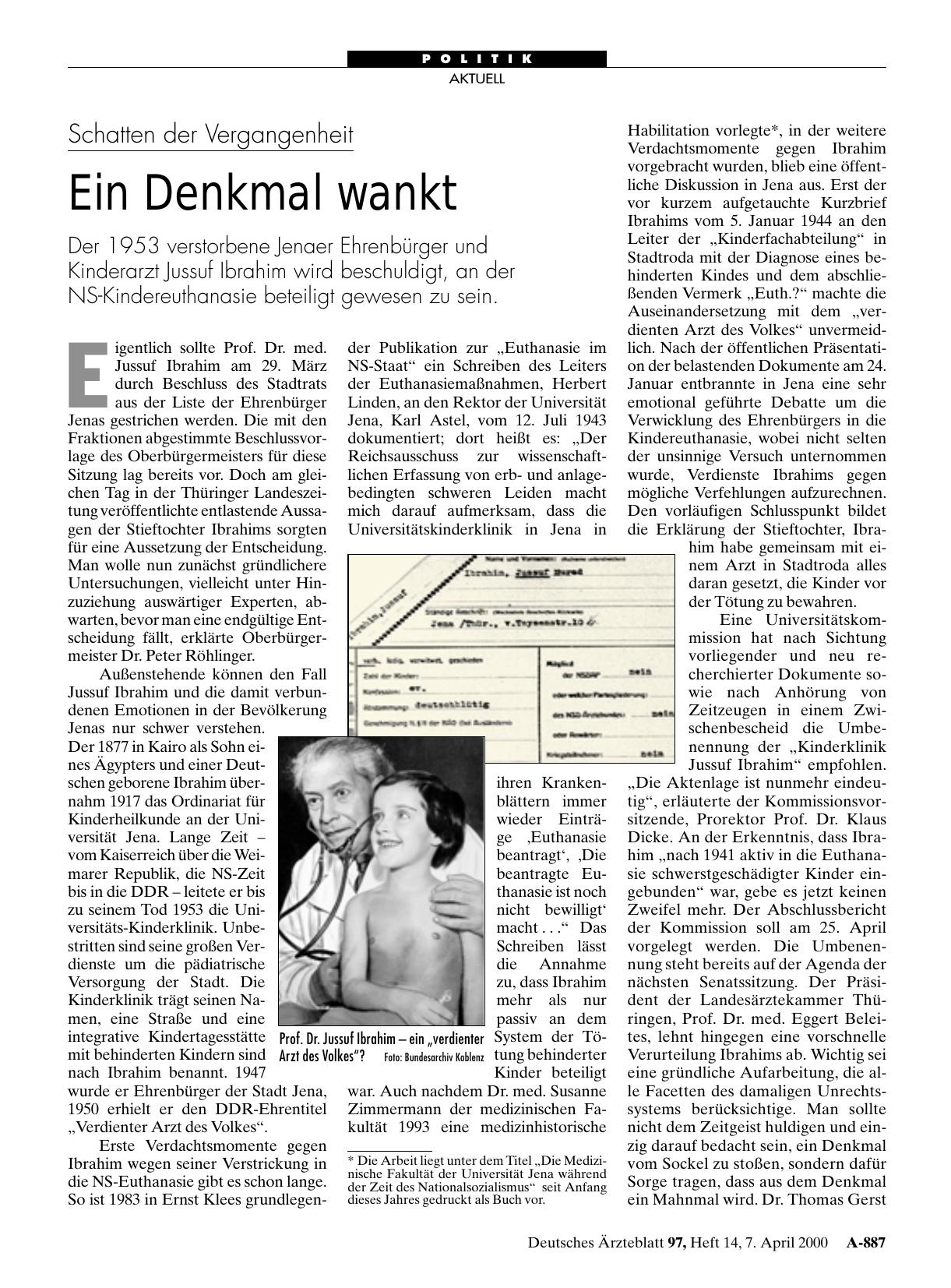 Vorschauseite 1: Schatten der Vergangenheit: Ein Denkmal wankt