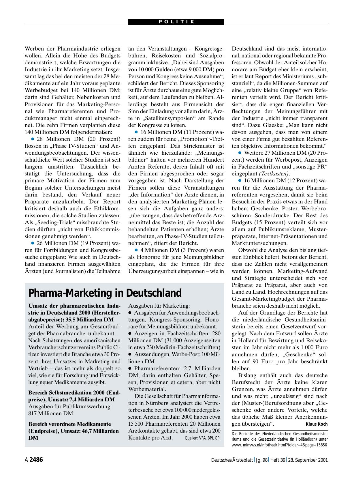 Vorschauseite 1: Pharma-Marketing in Deutschland