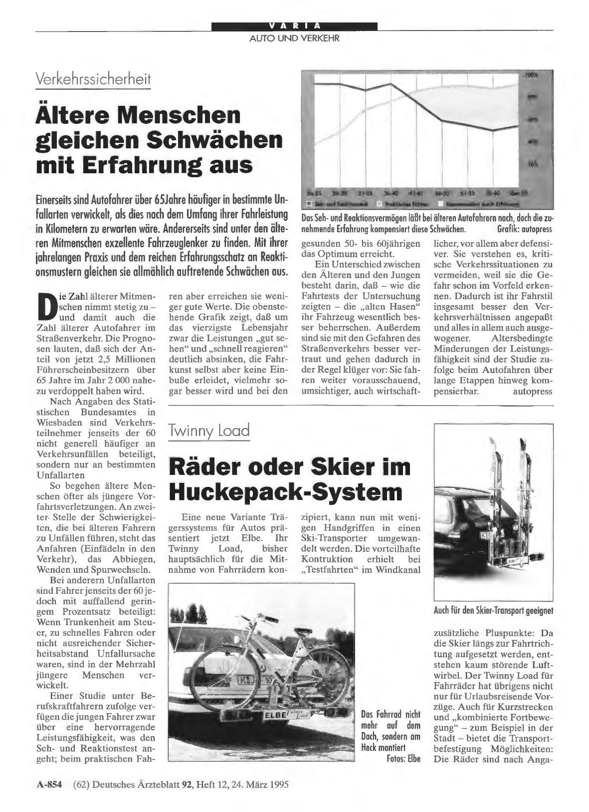 Vorschauseite 1: Verkehrssicherheit: Ältere Menschen gleichen Schwächen mit Erfahrung aus