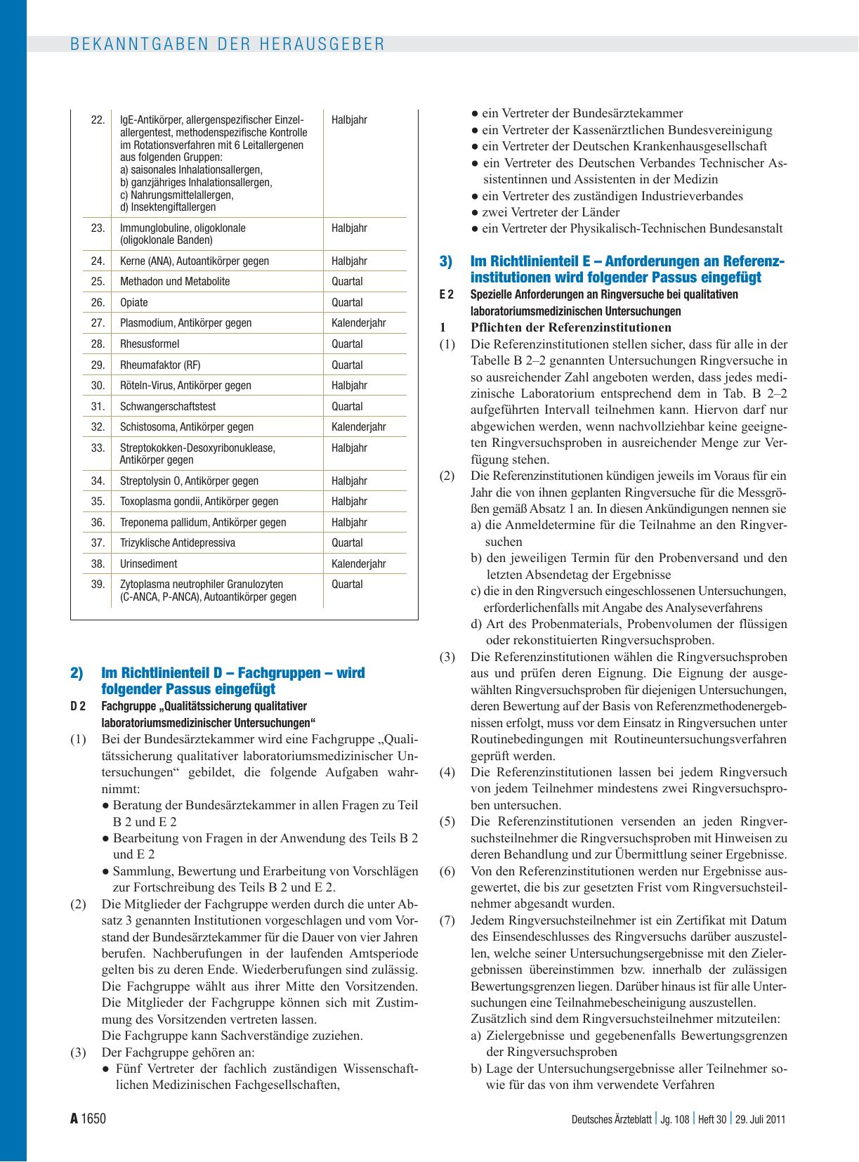 Vorschauseite 4: „Richtlinie der Bundesärztekammer zur Qualitätssicherung laboratoriumsmedizinischer Untersuchungen“