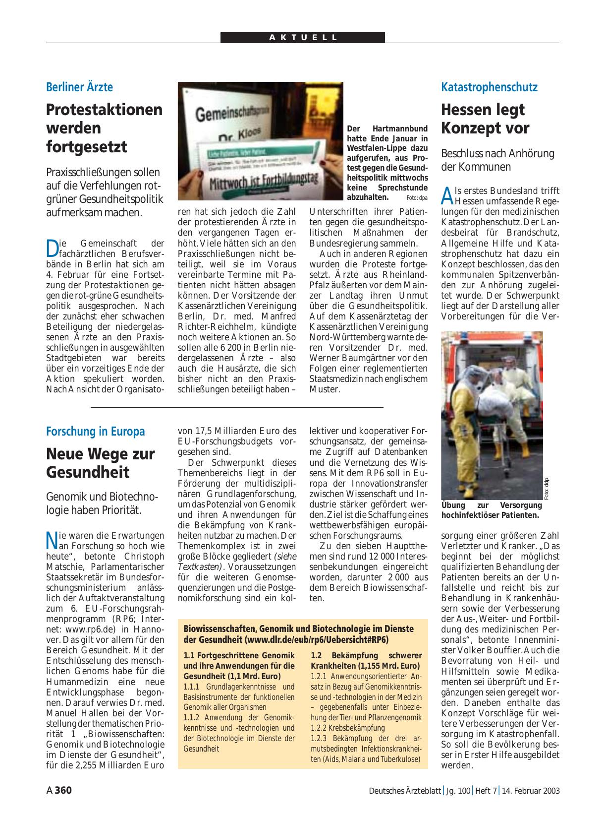 Vorschauseite 1: Forschung in Europa: Neue Wege zur Gesundheit