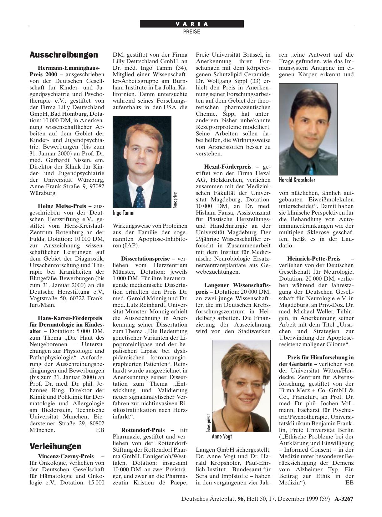 Vorschauseite 1: Ausschreibungen