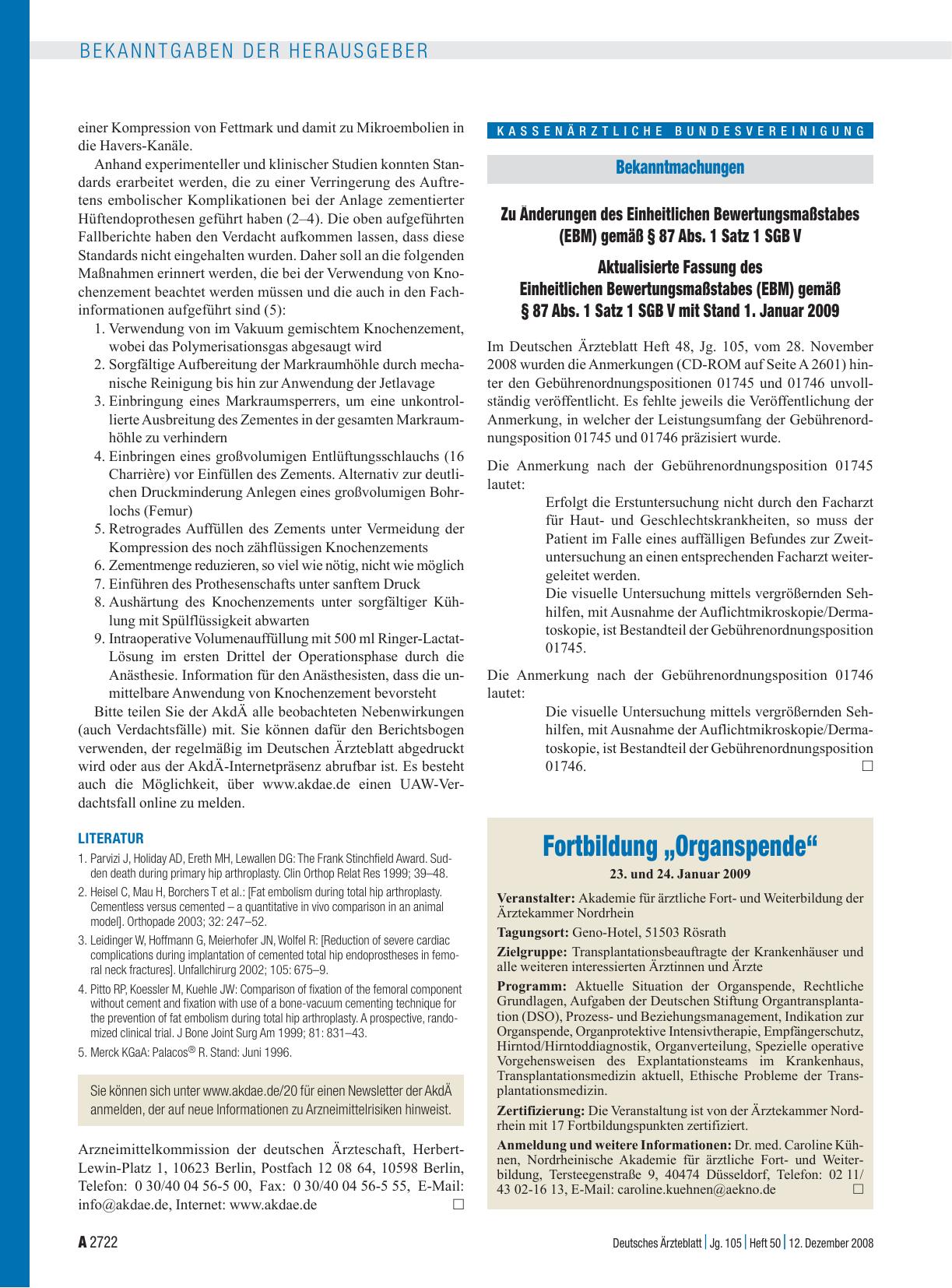 Vorschauseite 1: Fortbildung „Organspende“