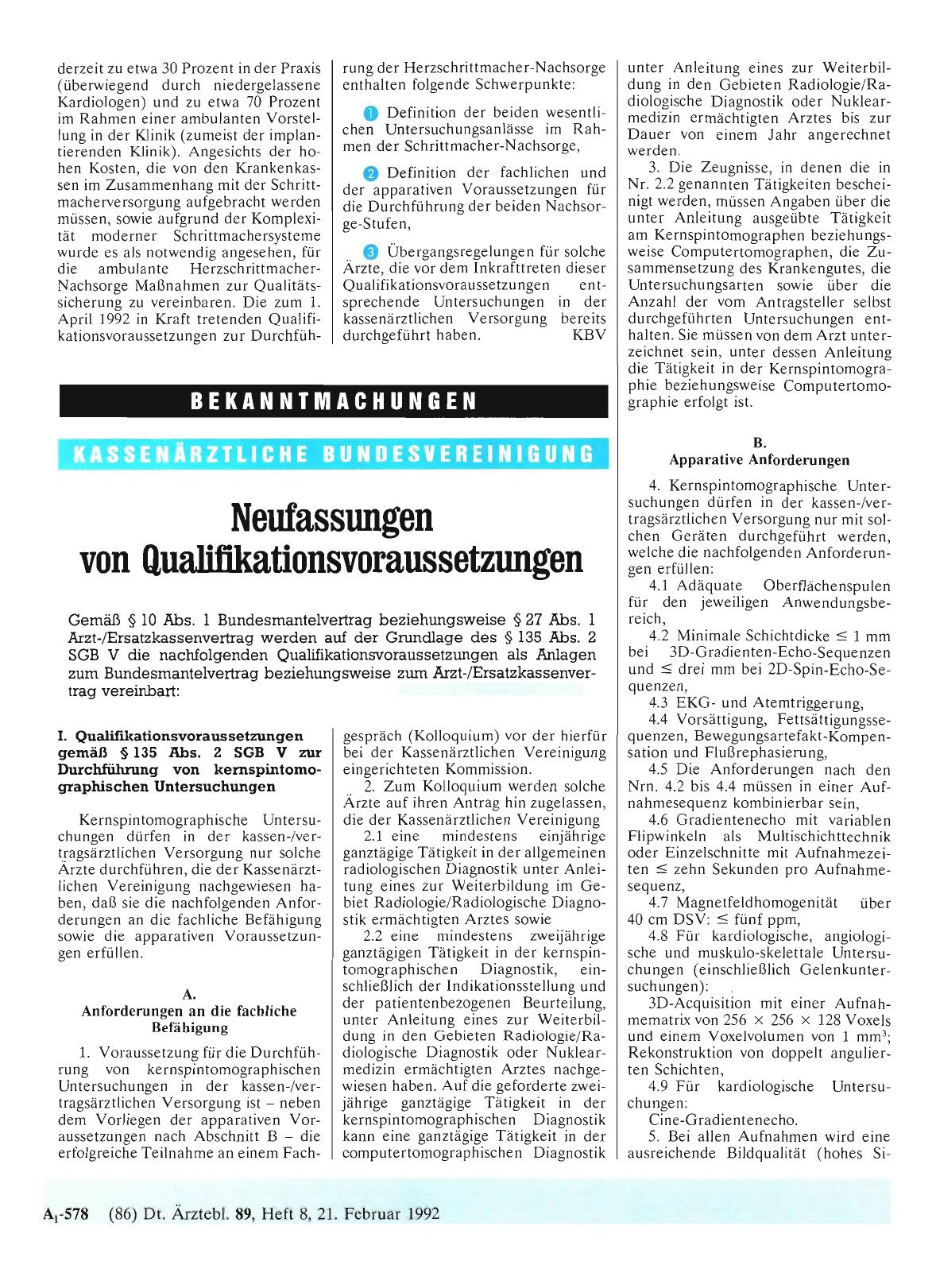 Vorschauseite 1: Neufassungen von Qualifikationsvoraussetzungen