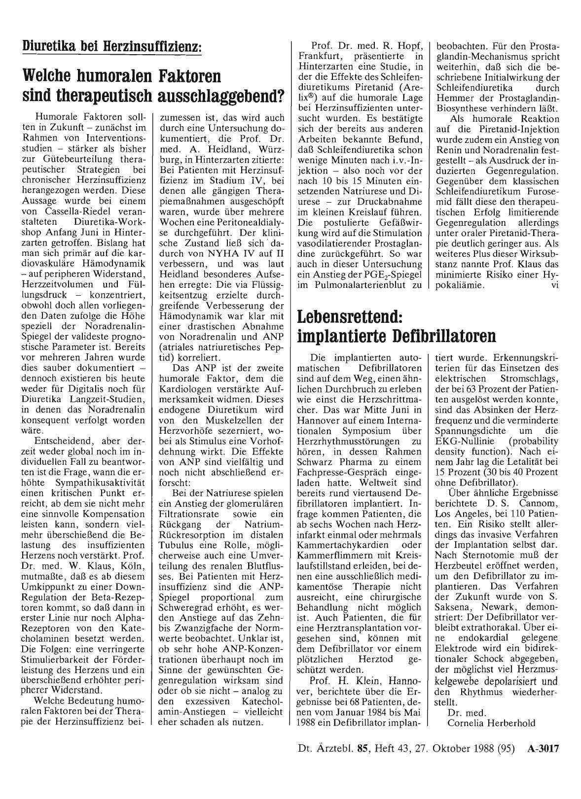 Vorschauseite 1: Lebensrettend: implantierte Defibrillatoren
