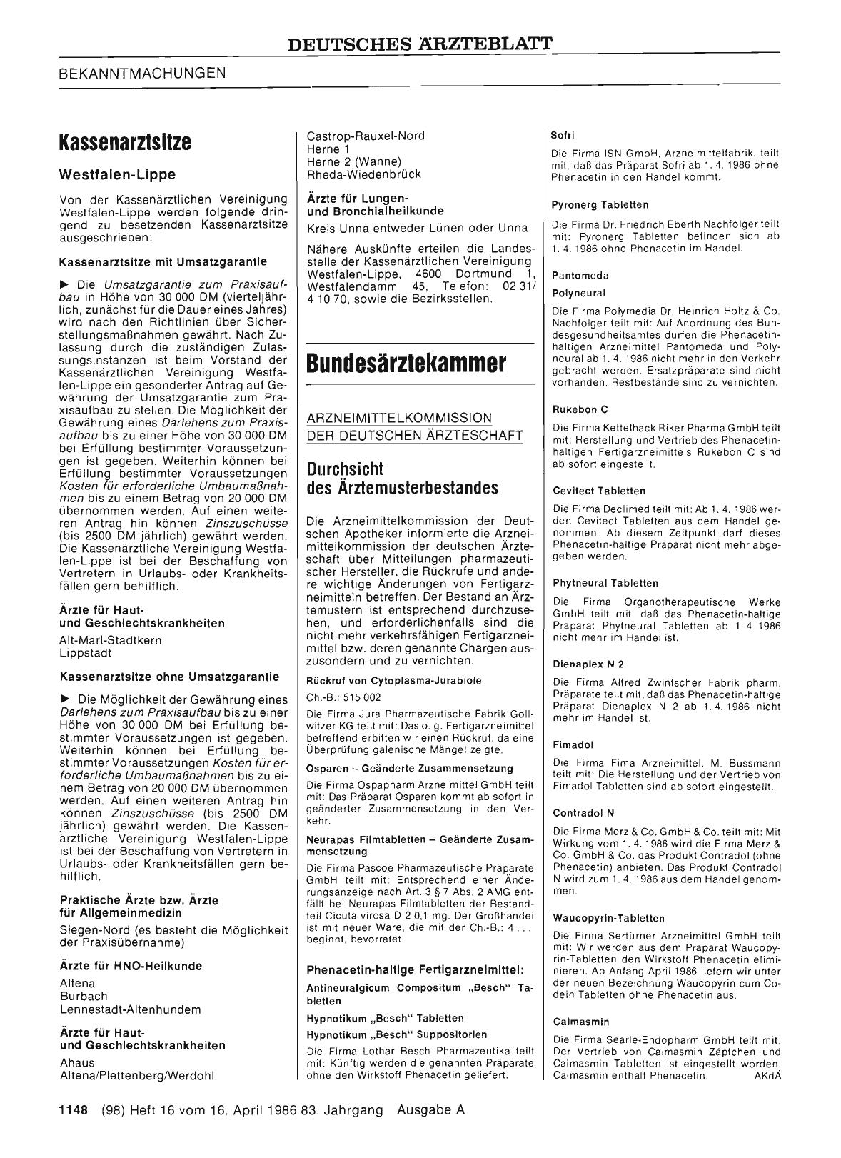 Vorschauseite 1: Durchsicht des Ärztemusterbestandes