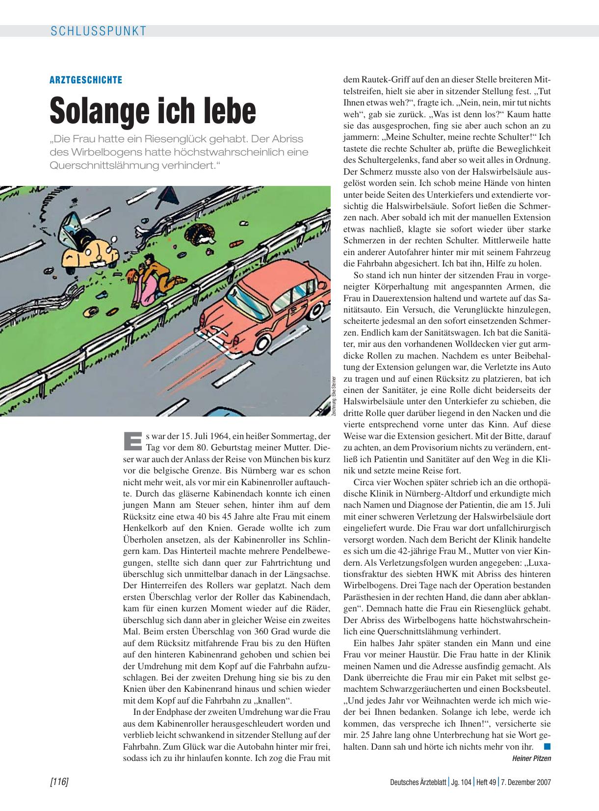 Vorschauseite 1: Arztgeschichte: Solange ich lebe