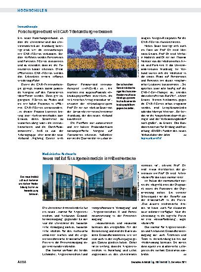 Vorschauseite 1: Medizinischer Nachwuchs: Neues Institut für Allgemeinmedizin in Witten/Herdecke