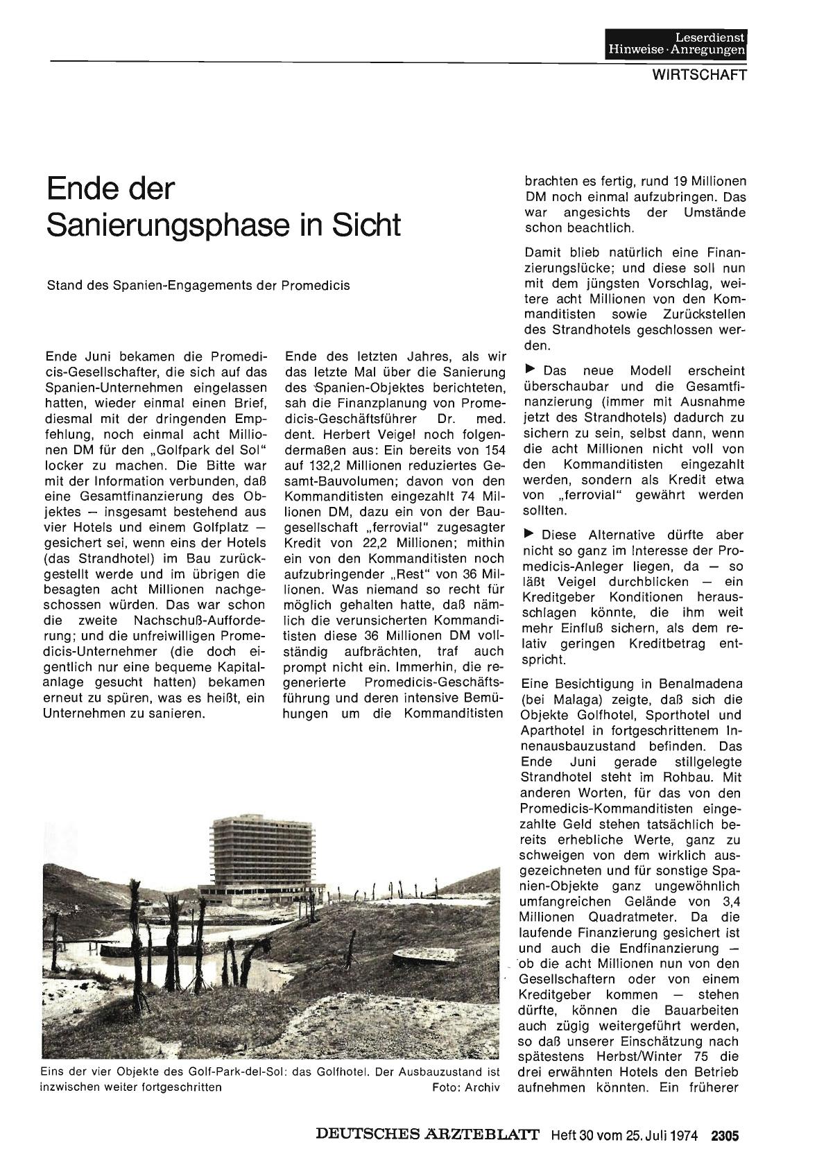 Vorschauseite 1: Ende der Sanierungsphase in Sicht