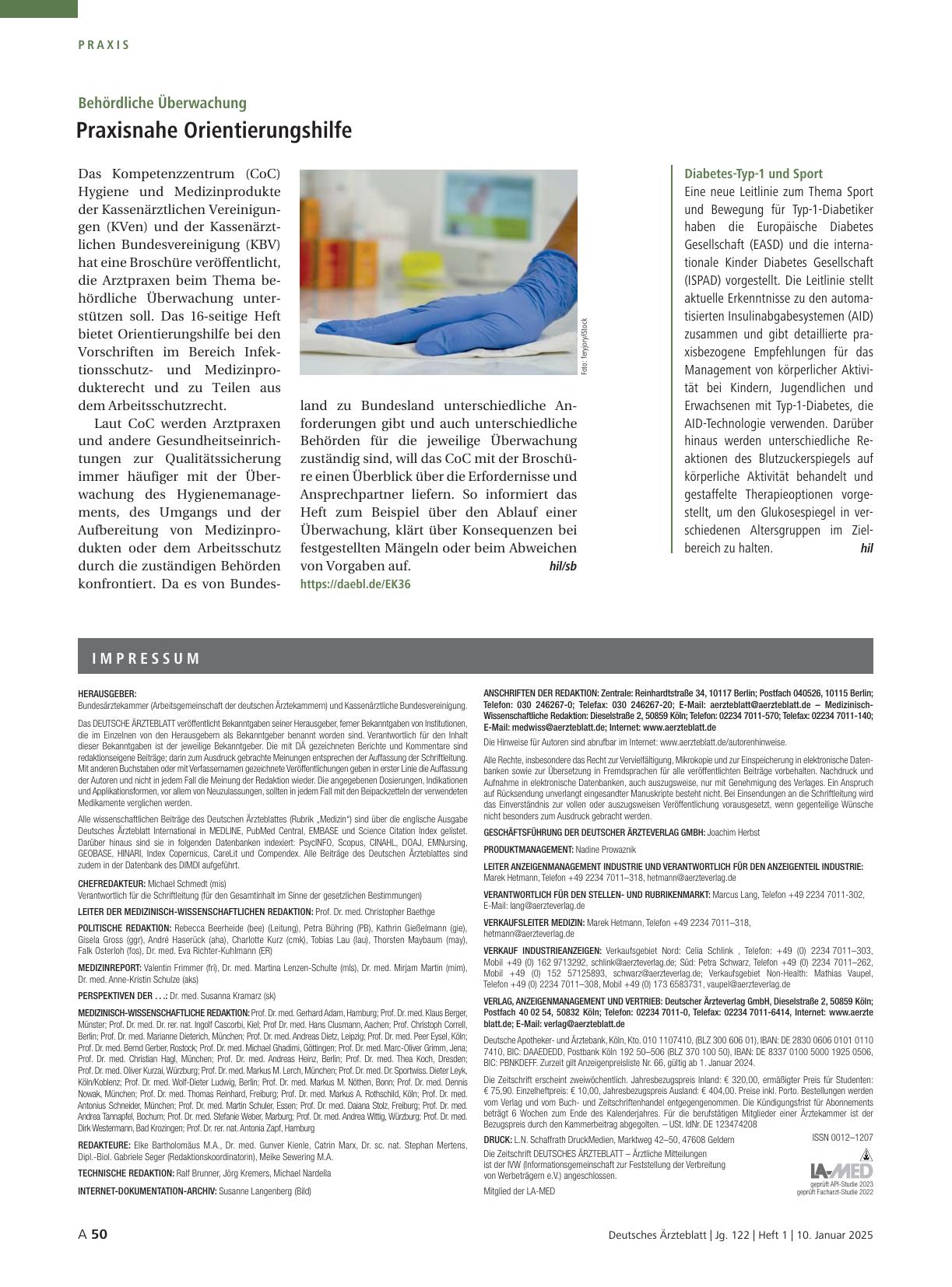 Vorschauseite 1: Diabetes Typ 1 und Sport