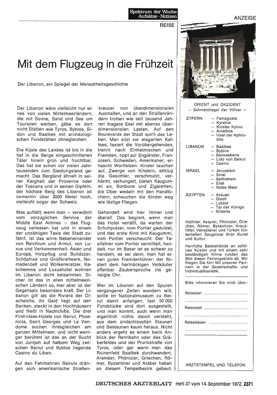Vorschauseite 1: Mit dem Flugzeug in die Frühzeit: Der Libanon, ein Spiegel der Menschheitsgeschichte