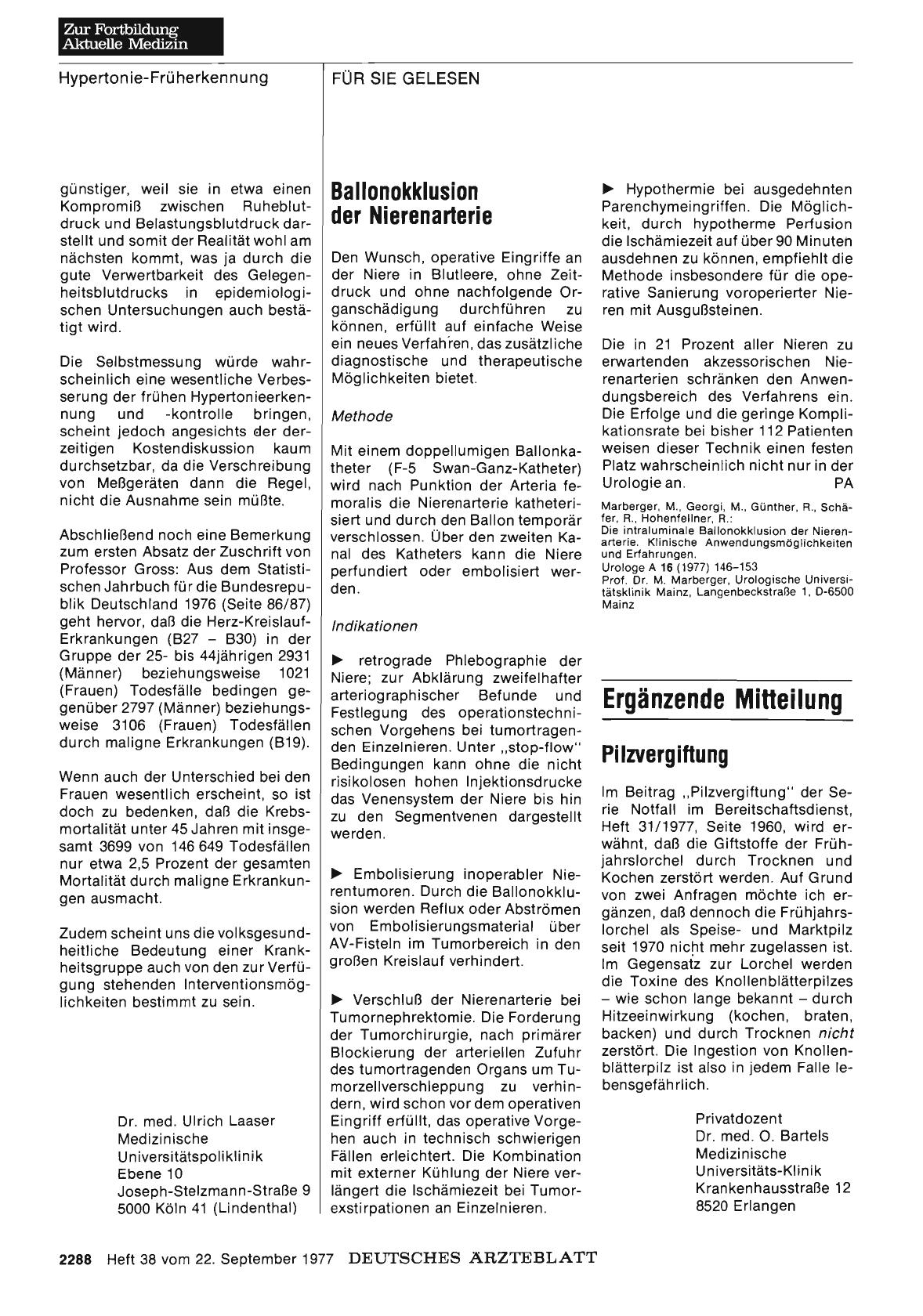 Vorschauseite 1: Ballonokklusion der Nierenarterie