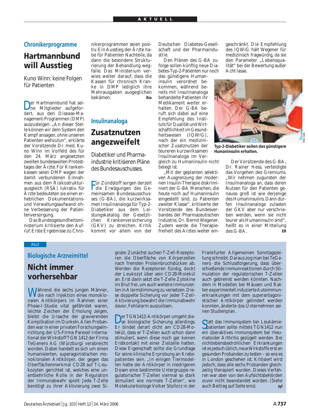Vorschauseite 1: Insulinanaloga: Zusatznutzen angezweifelt