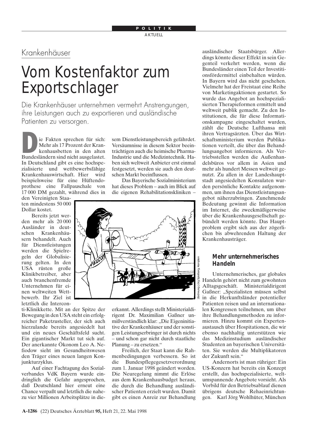 Vorschauseite 1: Krankenhäuser: Vom Kostenfaktor zum Exportschlager