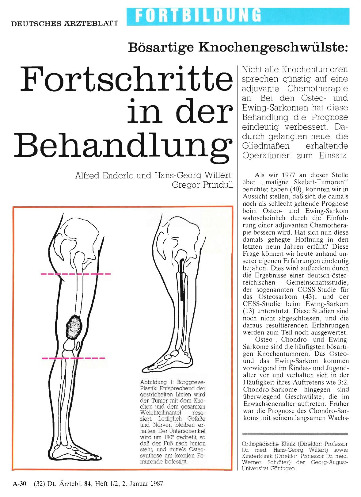Vorschauseite 1: Bösartige Knochengeschwülste: Fortschritte in der Behandlung