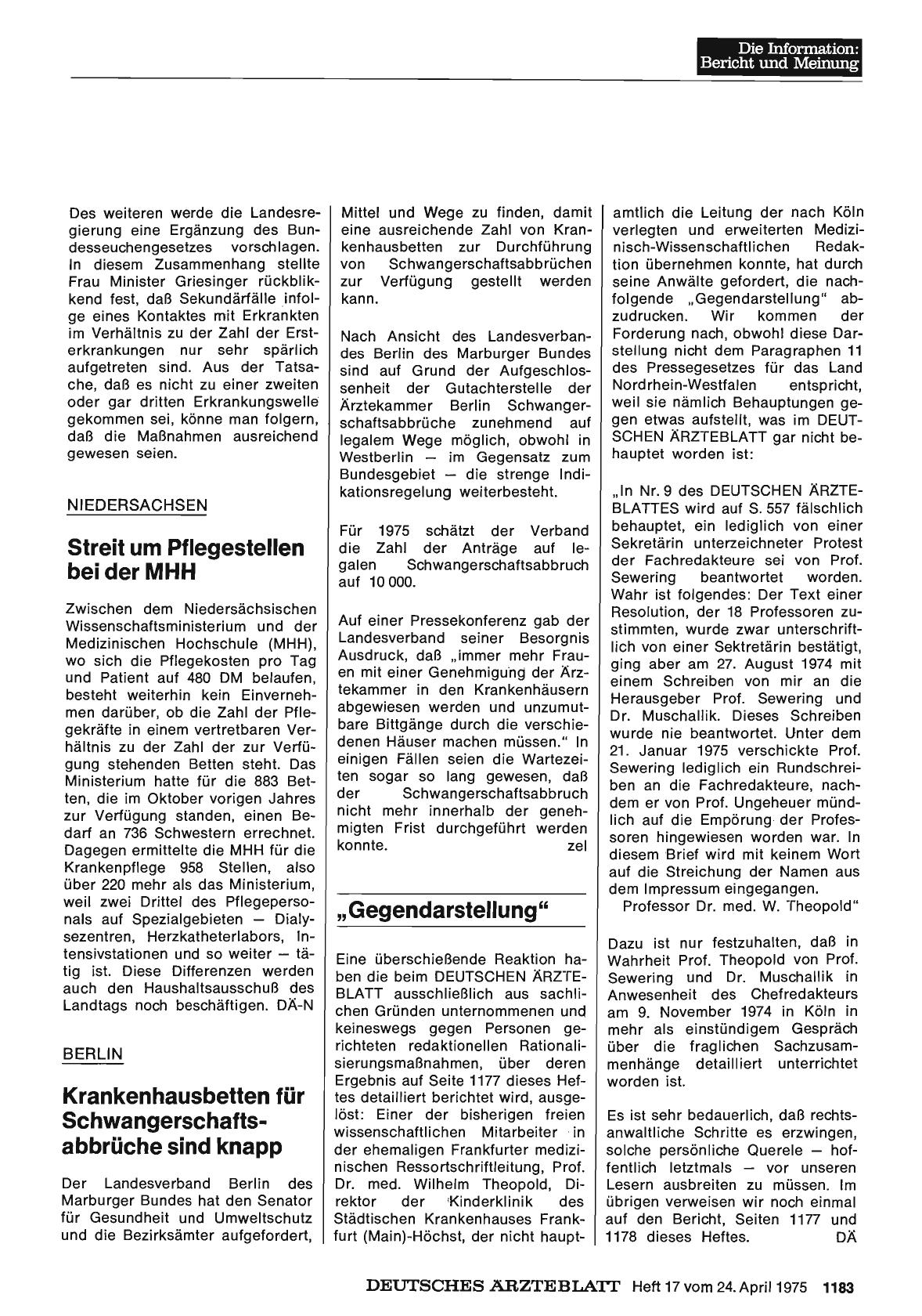 Vorschauseite 1: „Gegendarstellung“